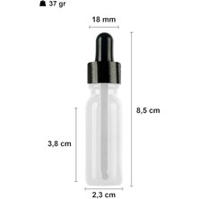 10 ml Metal Kapaklı Damlalık Dropper Şişesi Serum 10 cc Cam Şişe 6 Adet (Siyah Kapak, Şeffaf)