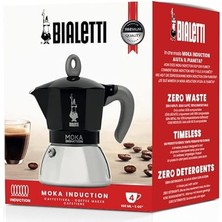 - Moka Indüksiyon Siyah: 4 Cups Ocak Üstü Espresso Pişirici - 150ML - Alt Hazne: Dış Paslanmaz Çelik Iç Alüminyum - Patentli Güvenlik Valfi - Indüksiyon Ocak Türleri Için Uygundur