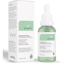 Gözenek Sıkılaştırıcı Anti Akne Ton Eşitleyici Botanikal Kolajen Serum (Niacinamide 5%+Zınc Pca 1%) Nıacınamıde Serum