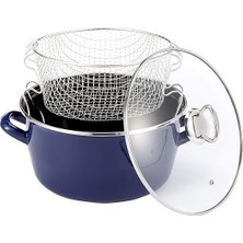 Fry Çıtır Kızartma Tenceresi 22 Cm, Lacivert