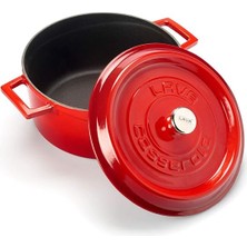 Döküm Yuvarlak Tencere, Trendy, 24 Cm, 4.49 L Hacim, Kırmızı