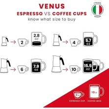 - Venus: 6 Cups Ocak Üstü Espresso Pişirici - 235ML - Kahverengi, Gümüş Renk - Paslanmaz Çelik Gövde - Patentli Güvenlik Valfi - Tüm Ocak Türleri Için Uygundur (Indüksiyon Dahil)