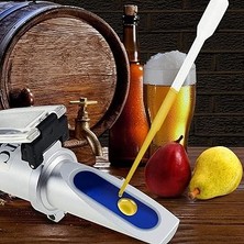 Wort Için Refraktometre, Bira, Şarap ve Meyve Suyu Için Refraktometre Atc Brix 1,000-1,130, Brixmeter Çift Ölçekli Özgül Ağırlık 1.000-1,130 ve Brix% 0-32