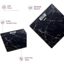 Al 808 Sm Mermer Desenli Dijital Baskül ve Vücut Tartısı, Standart