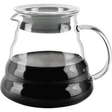 Cam Drip Kahve Servis Sürahisi - Drip Coffee Server - 600 ml - Isıya Dayanıklı Borosilikat Cam, Çok Renkli