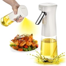 240ML Yağ Zeytinyağı Püskürtücü, Airfryer Sprey Şişesi, Cam Yağ Spreyi, Hava Fritözü Için Yağlık, Barbekü, Salata, Pişirme, Izgara Mutfak Aletleri, Yağdanlık (Beyaz)
