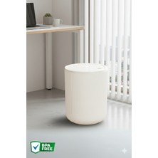 Ny Home 4,5 Lt Yuvarlak Çöp Kovası, Banyo, Mutfak Çöp Kutusu Krem