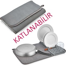 Üstü Bulaşıklık Bulaşık Kurutma Matı Süzgeci Katlanır Plastik Sepeti Kurulama Bezi Örtüsü Kurutmalık Katlanabilir Tabaklık Süzgeçleri