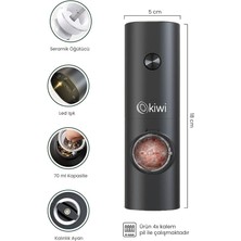 Pilli Işıklı Tuz Karabiber Değirmeni Otomatik Baharat Öğütücü KSPG-4849