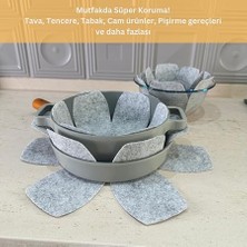 12'li Set Tava Tencere Koruyucu ve Düzenleyici Keçesi (Gri)