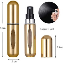 5 Adet 5 ml Parfüm Spreyi, Doldurulabilir Parfüm Şişesi, Taşınabilir Sprey, Seyahat Için, Mini Taşınabilir Sprey Şişesi, Cep Spreyi, Altın, Mor, Pembe, Siyah, (ZM-123)