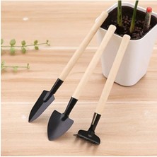 Mucit Home 3’lü Mini Bahçe Seti Kürek Tırmık Çapa El Aletleri Saksı, Balkon ve Çiçek Dikim Bahçe Malzemeleri
