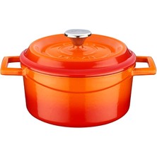 Döküm Yuvarlak Tencere, Trendy, 16CM, Turuncu