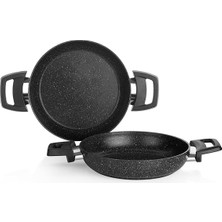 Black Stone 2 Li Sahan Seti 18+22 Cm-Siyah