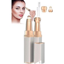 Luxury 2 Başlıklı Şarjlı Işıklı Kaş Bıyık Alma Vücut Kadın Tüy Epilasyon Aleti ve Mini Parfüm Şişesi