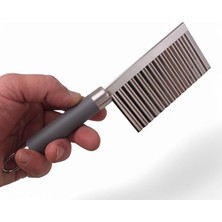 Silikon Saplı Çok Işlevli Paslanmaz Çelik Doğrayıcı Dalgalı Patates Havuç Kesici Kızarmış Sebze Dilimleyici Patates Bıçağı