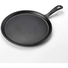 Döküm Krep / Pizza / Pancake Tavası, Yuvarlak Metal Saplı 26CM Siyah