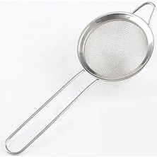 Metal Çay Süzgeci, Uzun Saplı, Gümüş Rengi