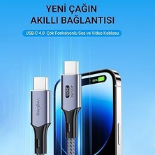 USB 4.0 E-Mark 240W 40GBPS Thunderbolt 4 8k 60Hz Type-C Görüntü Hızlı Şarj ve Data Kablosu 50 cm