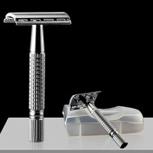 Paslanmaz Çelik Kutulu Manuel Geleneksel Traş Aleti Makinesi 5 Jilet