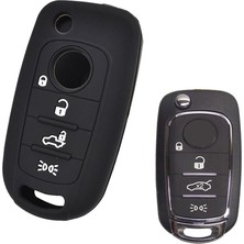Fantastik Store Fiat Egea Cronos 500X Toro Dodge Neon Uyumlu Silikon Oto Anahtar Kumanda Kabı Kılıf Siyah