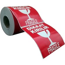 Kırılır Etiketi 100X100 mm 500'LÜ Sarım 1 Rulo