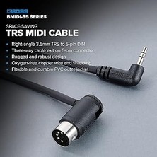 Bmıdı-1-35 – 30 cm – Yer Tasarrufu Sağlayan 3,5 mm Trs 5 Pinli Mıdı Kablo Üzerinde Çok Yönlü Fişler – Boss Pedalların Kaliteli Bağlantısı