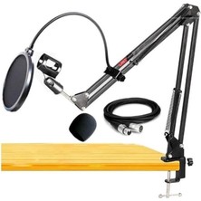 NB39PSX Set Stüdyo Masa Mikrofon Standı Pop Filtre Xlr Kablo