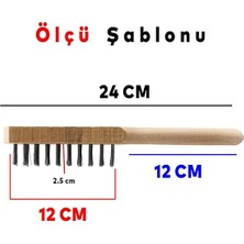 Ahşap Saplı Tel Fırça Kir Pas Mangal Barbekü Izgara Çok Amaçlı Temizleme Fırçası No 5