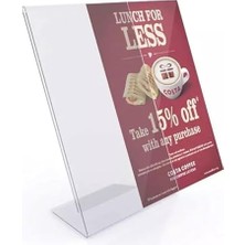 L-Tipi Dikey Şeffaf Föylük Menü Fiyatlık Broşür Etiket Fotoğraflık Albüm Stand Sehpa