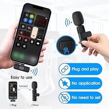 Profesyonel Kablosuz Yaka Mikrofonu iPhone Ipad, Plug-Play 2.4g Ultra Düşük Gecikme-Dahili Gürültü Azaltma Çip Yaka Mikrofon Röportaj, Podcast, Vlog, Youtube