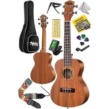 TN-26MC Case Hakiki Ağaç Tenör Ukulele (Çanta Tuner Askı Metod Yedek Tel)