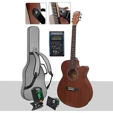 PHX-188EQ Set Masif Ağaç Elektro Akustik Gitar 4/4 (Gigbag Çanta Tuner Askı Capo Jak Kablo)