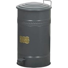 Galvaniz Metal 30 Litre Pedallı Çöp Kovası (Antrasit)