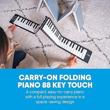 88 Anahtar Siyah Taşınabilir Katlanır Dijital Piyano Blackstar USB Mıdı Denetleyicisi ile Şarj Edilebilir Pil