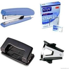 22 Parça Ofis Kırtasiye Seti Evrak Rafı - Kalemlik Seti - Poşet Dosya - Telli Dosya - Zımba - Delgeç