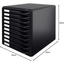 A4 Çekmeceli Evrak Rafı, Siyah, 10 Çekmeceli