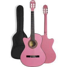 CG-396PK Solak Klasik Gitar Pembe Renk Full Set Sap Ayarlı 4/4 Yetişkin Boy
