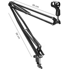 NB40 Stüdyo Masa Mikrofon Standı (50X50 Büyük Boy) Siyah
