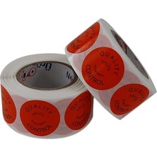 Etiketler , Hazır Al Hızlı Al Kalite Kontrol Etiketi 30MM Çap Ruloda 500 Adet 2 Rulo Toplam 1000 Adet Turuncu Zemine Siyah Baskılı Quality Control Etiketi