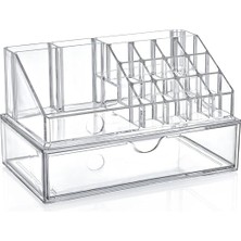 17 Bölmeli Şeffaf Akrilik Çekmeceli Makyaj Düzenleyici ve Organizer, Akrilik Makyaj Organizeri