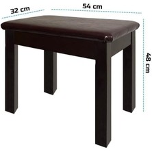 TBX-144SR Üst Kalite Piyano Taburesi Gizli Bölmeli Kahve Renk (32X54X48)