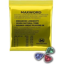 Gt-Acoustic Kaliteli Akustik Gitar Teli 1 Takım Set (Pena Hediye)