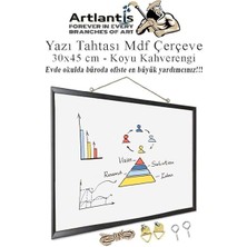 Duvara Monte Beyaz Yazı Tahtası 30X45 cm Mdf 1 Adet Laminant Yazı Tahtası Mdf Çerçeveli Askılı Okul Ofis Büro