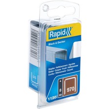 Zımba Teli Tip 970, 8 mm Zımba, 1.120 Adet, Black & Decker El ve Elektrikli Zımba Makineleri Için Düz Tel Kıskaçlar