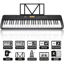 JTK-3600 61 Tuş Hassasiyetli 5 Oktav Org Seti - Siyah