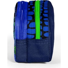 High Iki Bölmeli Erkek Çocuk Lacivert Yeşil Dragon Kalem Çantası Kalemlik