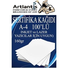 Sertifika Kağıdı Kalın 100 Adet Gramajlı Fotokopi Kağıdı 160 gr Tüm Yazıcılara Uyumlu 21X29.7 cm Kalın Baskı Kağıdı