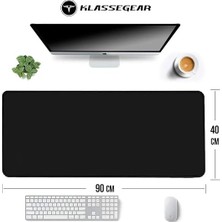 Classic Mouse Pad, Dikişli Kenar, Kaymaz Taban, Büyük Boy Pürüzsüz Yüzey, Baskısız Ofis Tipi Masa Koruyucu, Ergonomik Mouse Ped (90X40 cm - Xx Large, Siyah)