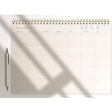 Tanıtım Aylık Spiralli Tarihsiz Planlayıcı - 110GR Ivory Kağıt, 21X29.7 Cm, 24 Yaprak, Boş Arkalı